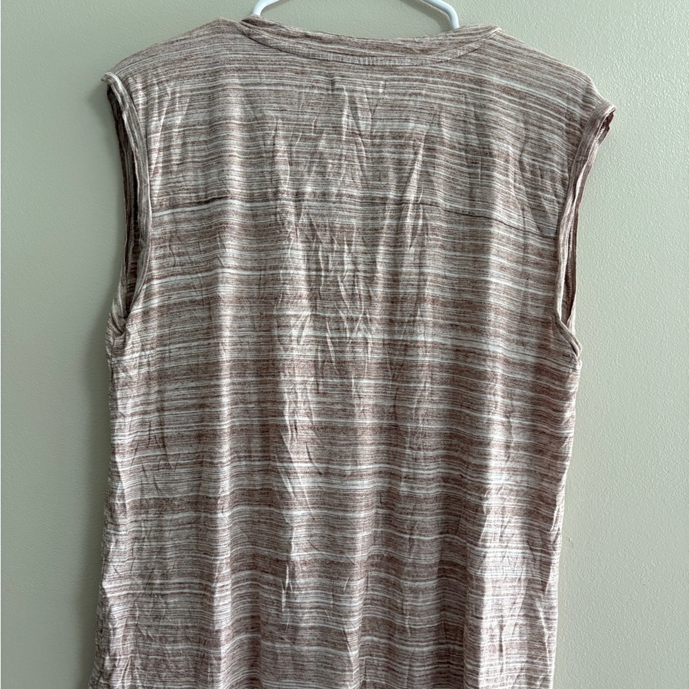 Madewell Brown Striped Sleeveless Blouse - Picture 3 of 3